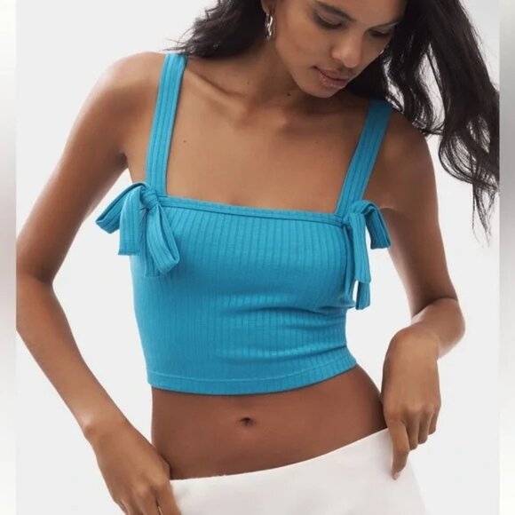 Anthropologie Tops - Anthropologie Ribbed Bow Knit Tank Top